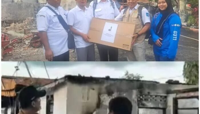 Pramuka Kwarcab kota Sawahlunto serahkan Bantuan Korban Kebakaran di Santur